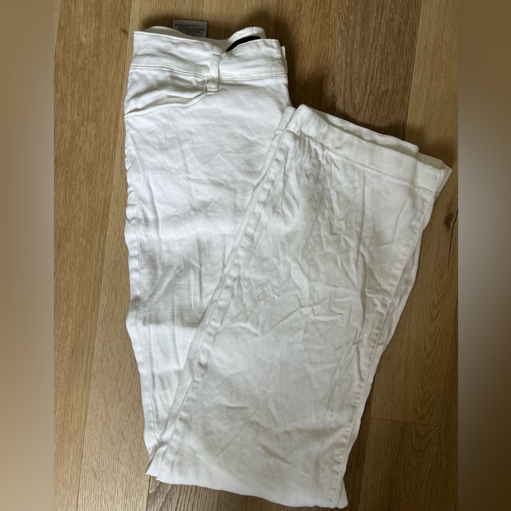 White linen blend trouser
